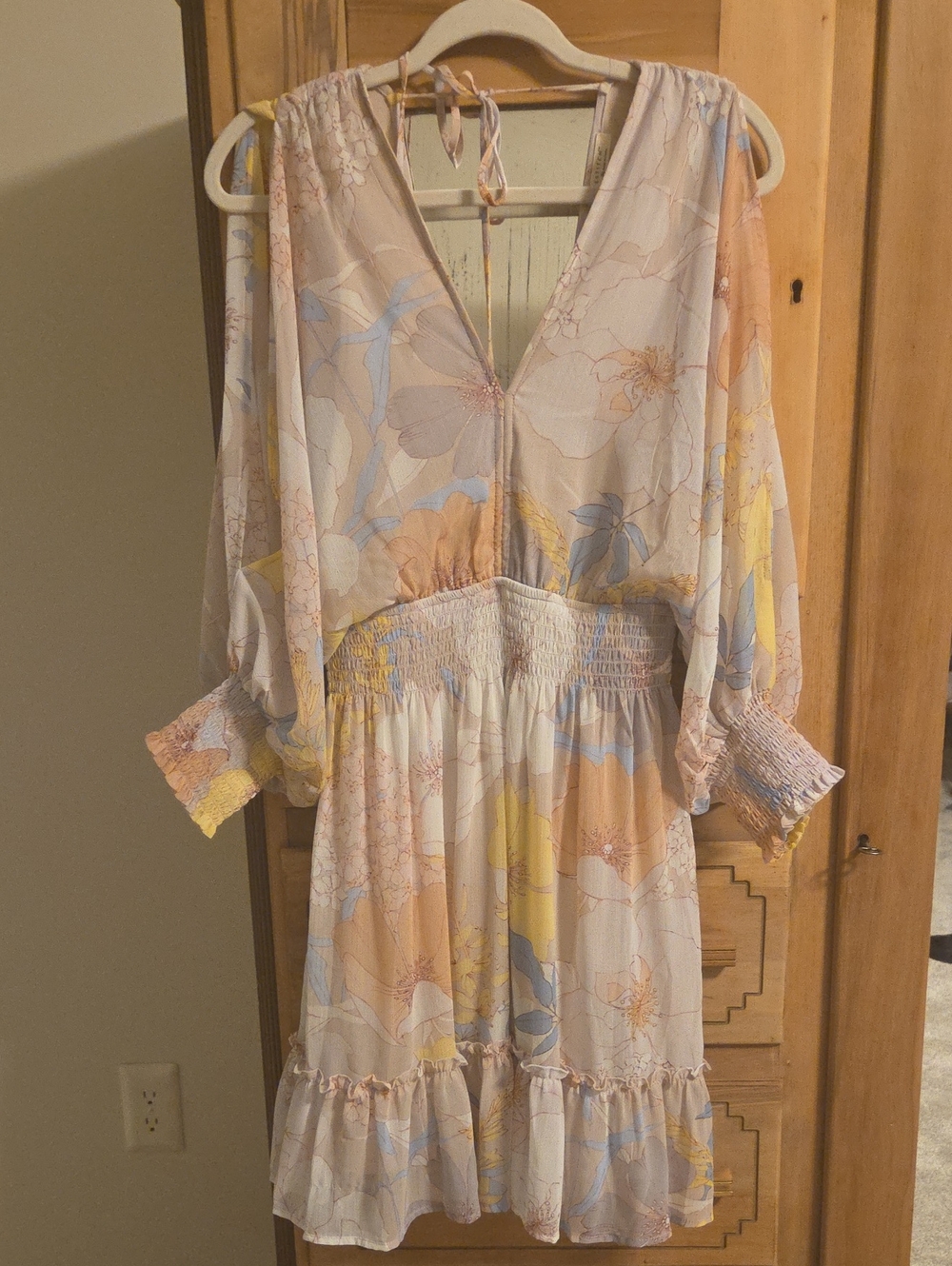 lovestitch Soft Blush V-Neck Floral Dress